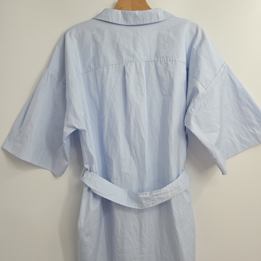 Paige‎ Shirt Dress Light Blue Cotton Belted - Picture 14 of 15